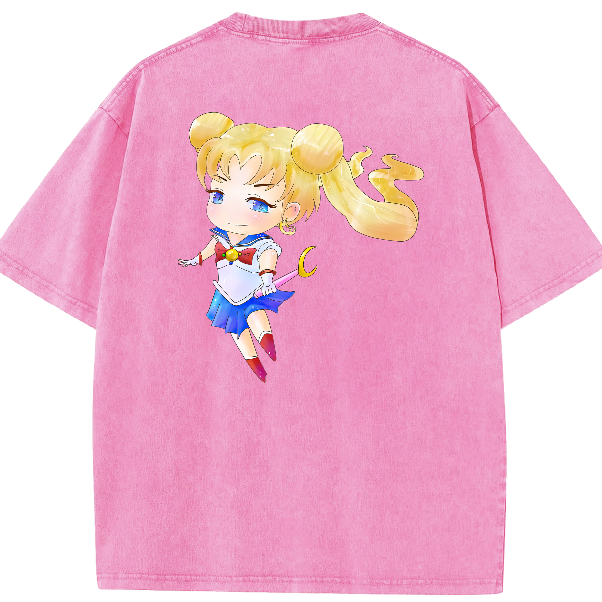 （画像用） 美少女戦士セーラームーン 愛野 美奈子 あいの みなこ Sailor Moon Aino Minako 綿100% ヴィンテージ風 半袖Tシャツ（背面プリント）